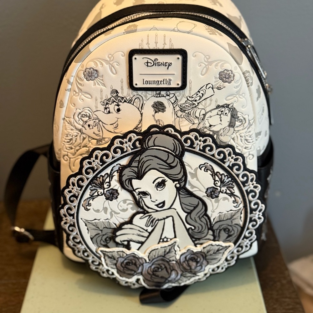 Loungefly Belle Sketch Mini Backpack - Pink & Black